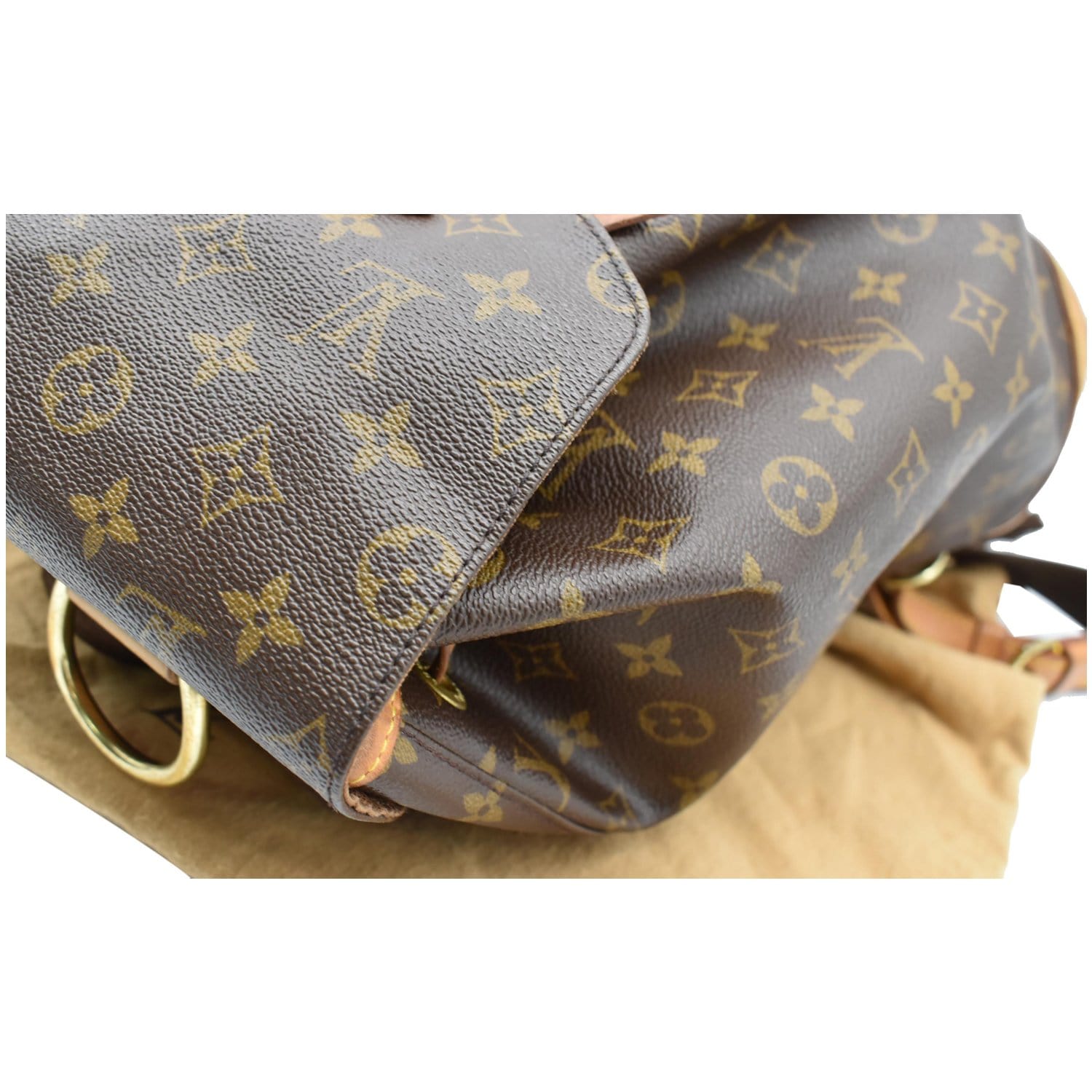 LOUIS VUITTON Montsouris GM Monogram Canvas Backpack Bag Brown