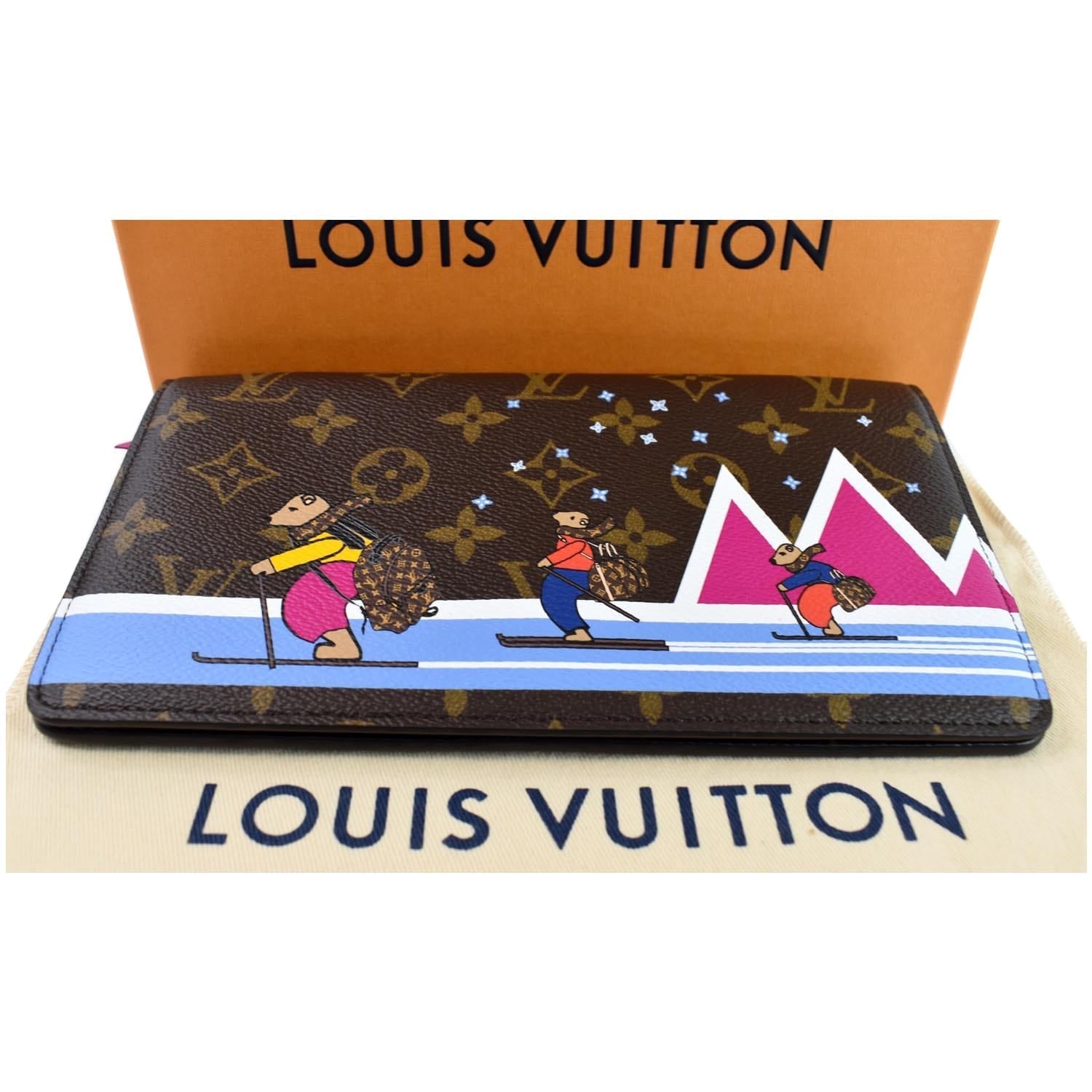 LOUIS VUITTON Weekend Pochette Monogram Canvas Shoulder Clutch Brown