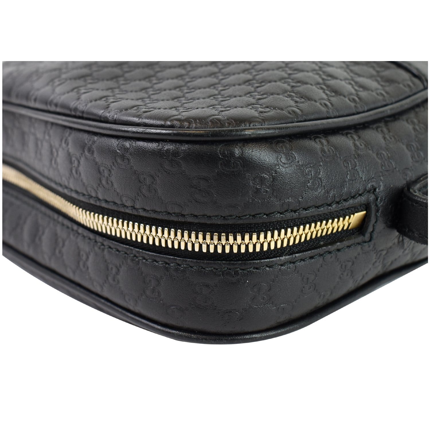 GUCCI Bree Micro GG Guccissima Leather Crossbody Bag Black 449413
