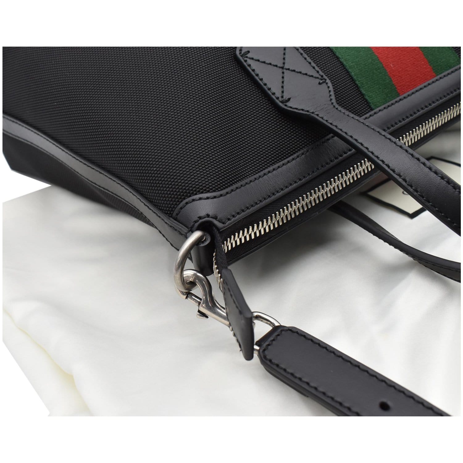 GUCCI Nylon Top Handle Tote Shoulder Bag Black 630923 - 20% OFF