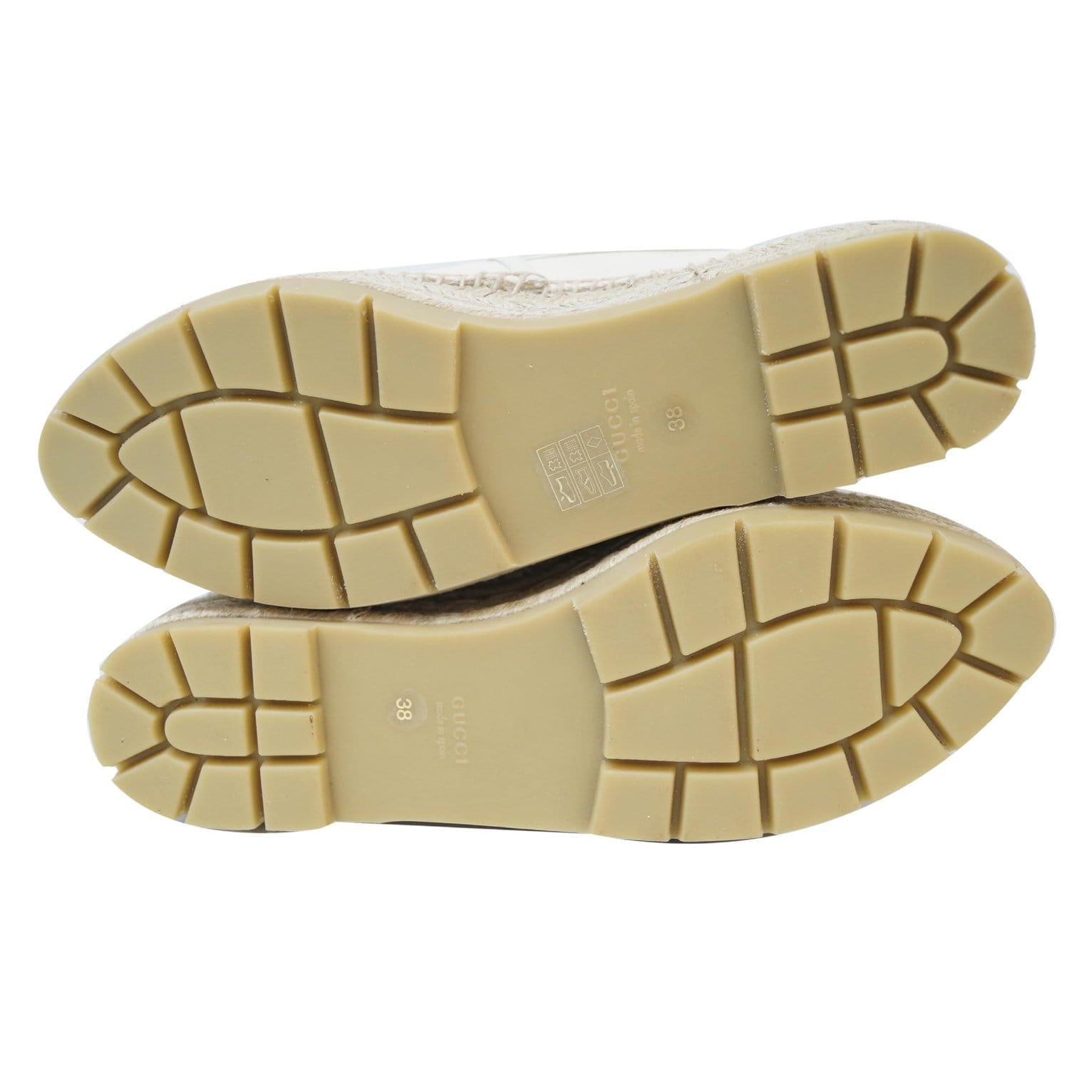 GUCCI Logo Sylvie Espadrilles Canvas Platform Off White 525989 US 8