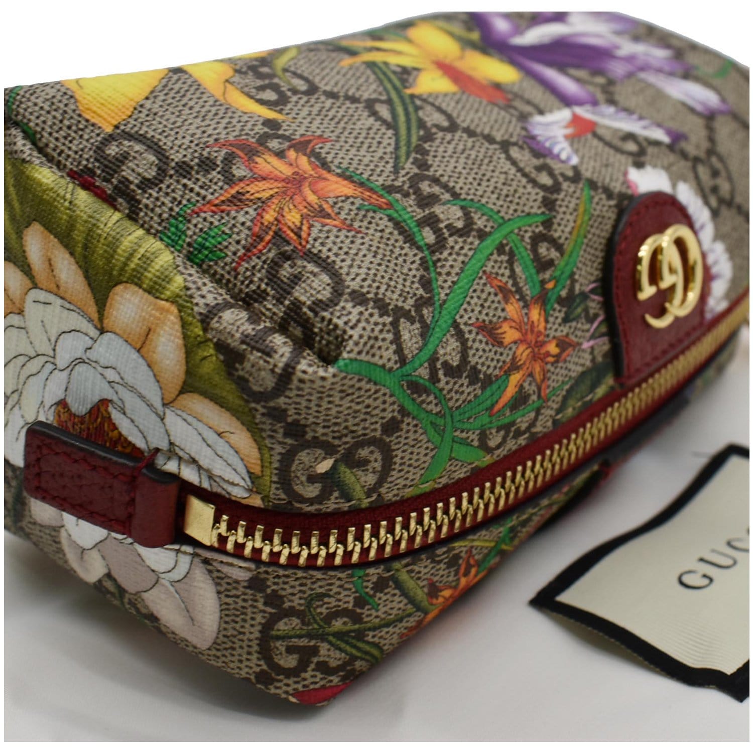GUCCI Ophidia Floral GG Supreme Monogram Cosmetic Case Red 548394