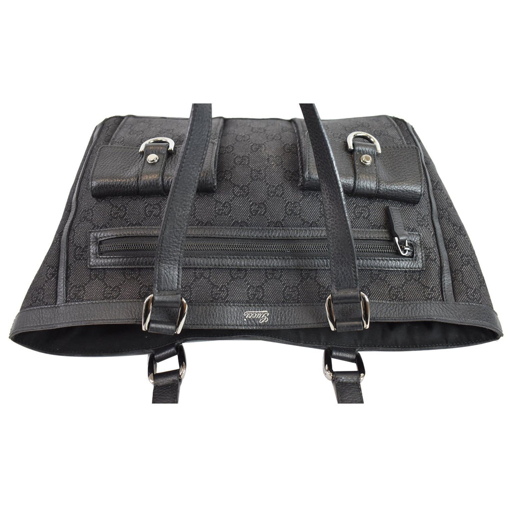 GUCCI Abbey Pocket Medium GG Denim Tote Bag Black 268639 - 20% OFF