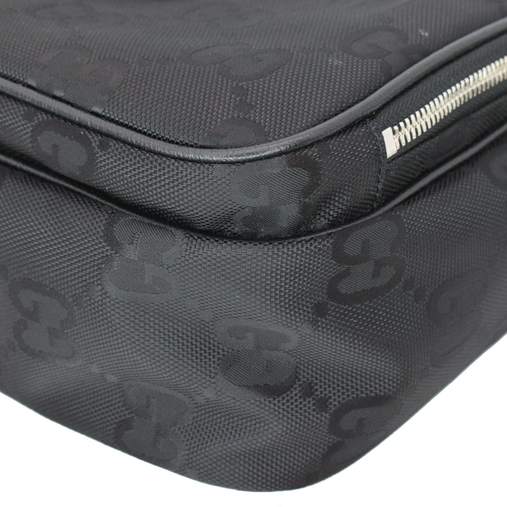 GUCCI Off The Grid GG Monogram Nylon Shoulder Bag Black 625858
