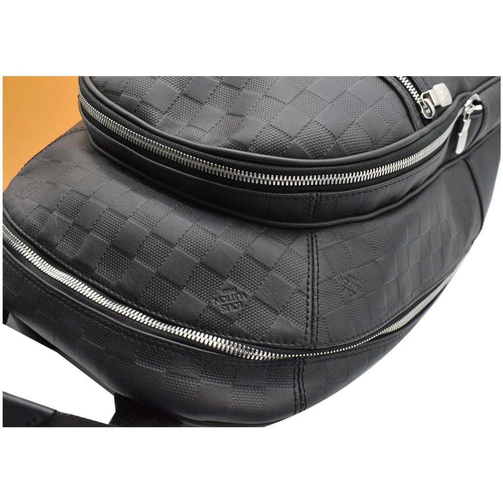 LOUIS VUITTON Michael Damier Infini Leather Backpack Bag Black