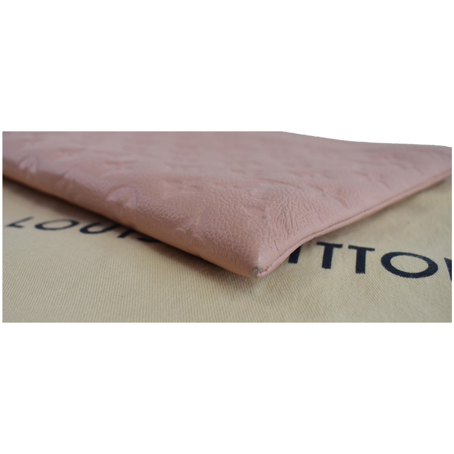 LOUIS VUITTON Daily Pouch Monogram Empreinte Leather Clutch Rose Poudre
