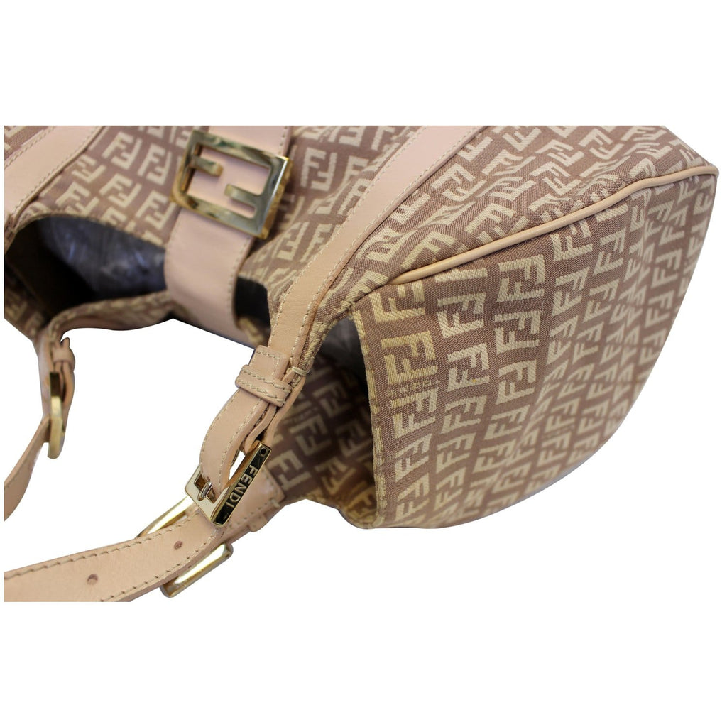 FENDI Zucchino Canvas Shoulder Bag Pink