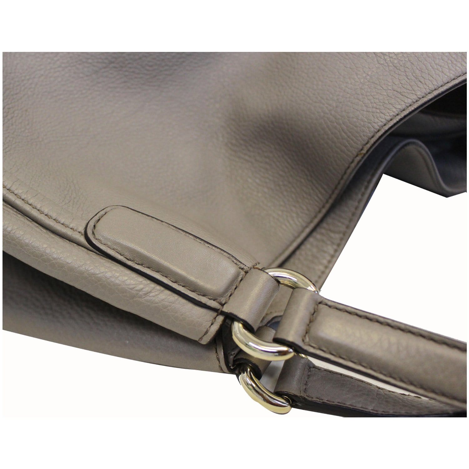GUCCI Soho Leather Large Tote Shoulder Bag Taupe