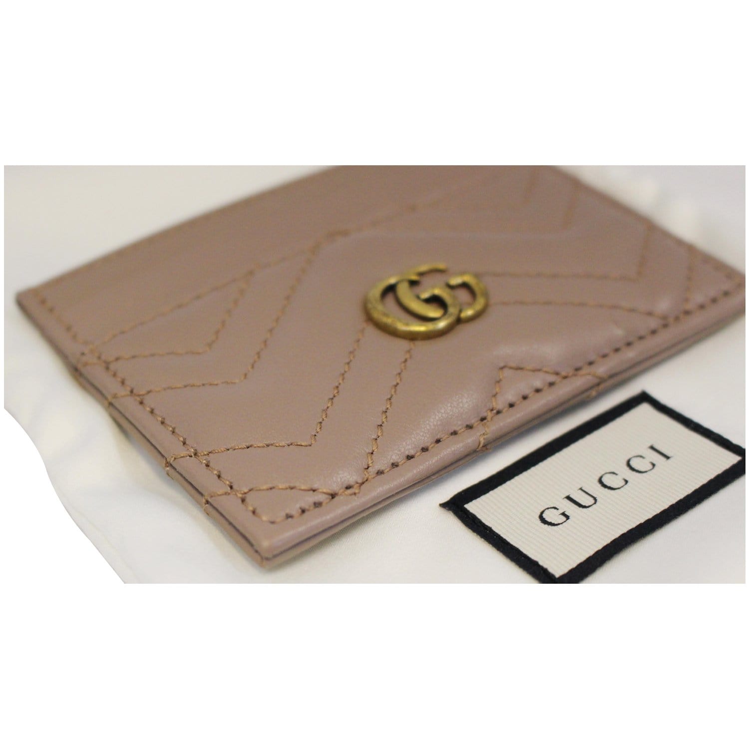 GUCCI GG Marmont Leather  Case Taupe 443127