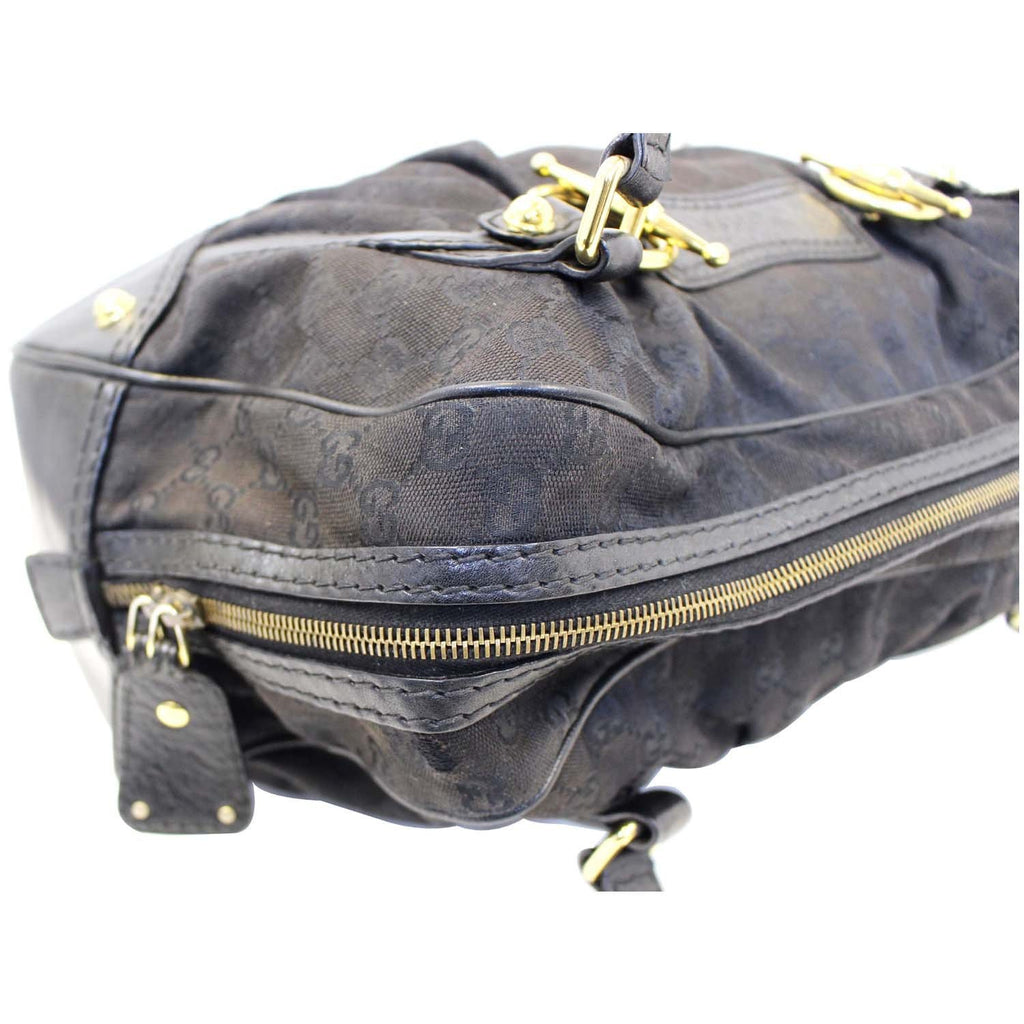 GUCCI Monogram Jockey Boston Bag Black - 20% OFF
