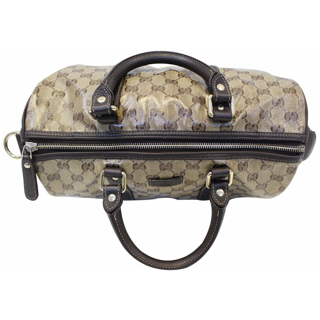 GUCCI Crystal Coated GG Guccissima Boston Bag 265697 Beige