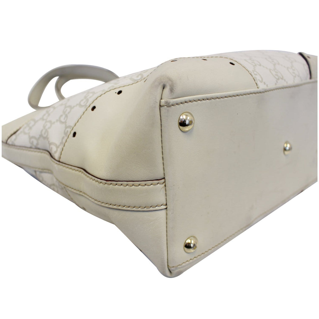 GUCCI Cream Guccissima Leather Gold-tone Tote Shoulder Bag 145993