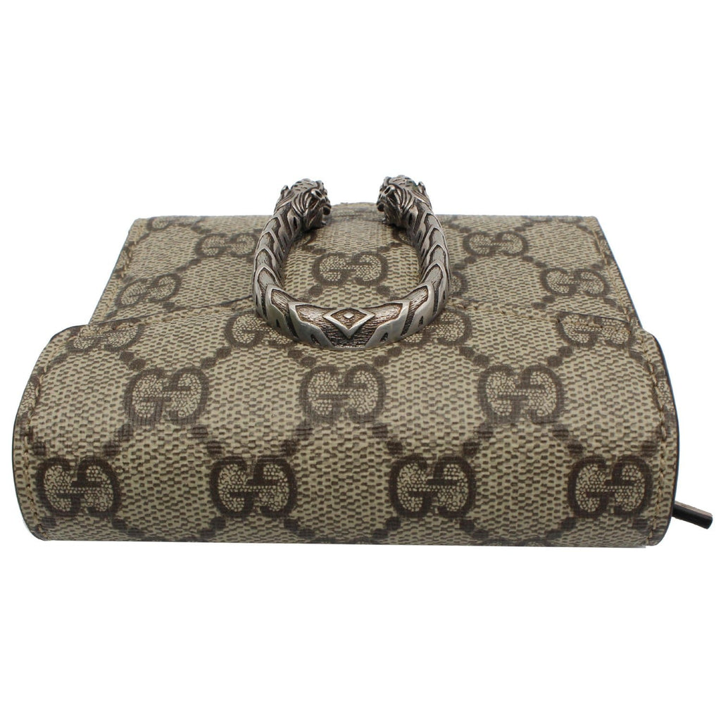 GUCCI Dionysus GG Supreme Canvas  Case Wallet Beige 627073