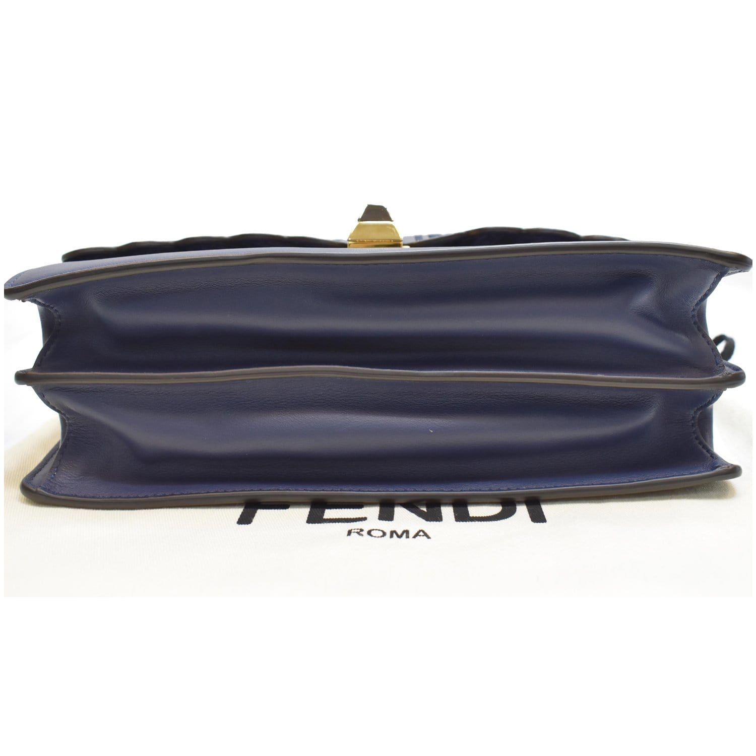 FENDI Small Kan I Perforated Leather Shoulder Bag Blue