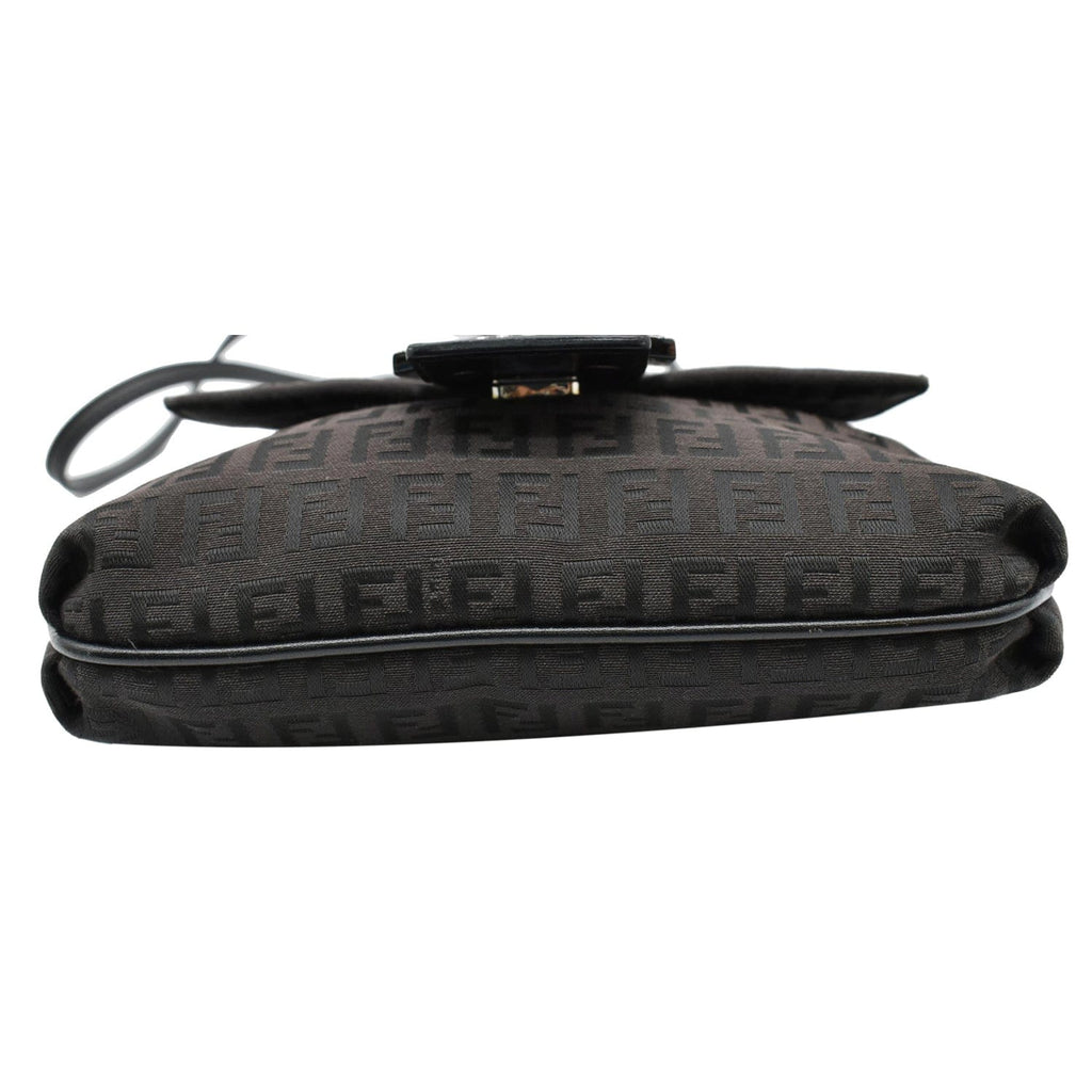 FENDI Vintage Zucca FF Canvas Crossbody Bag Brown