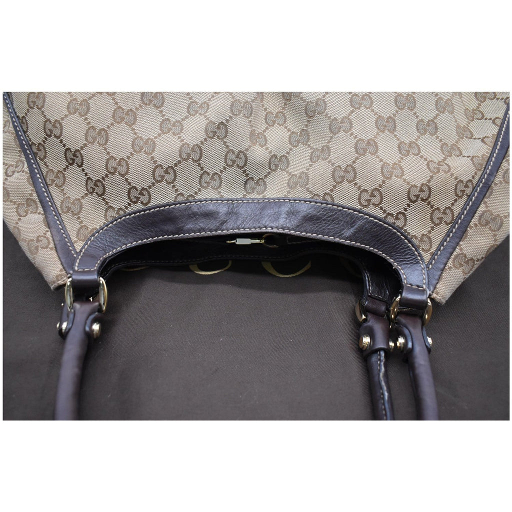 GUCCI Abbey D Ring GG Canvas Large Hobo Bag Brown 189835 - Final Sale