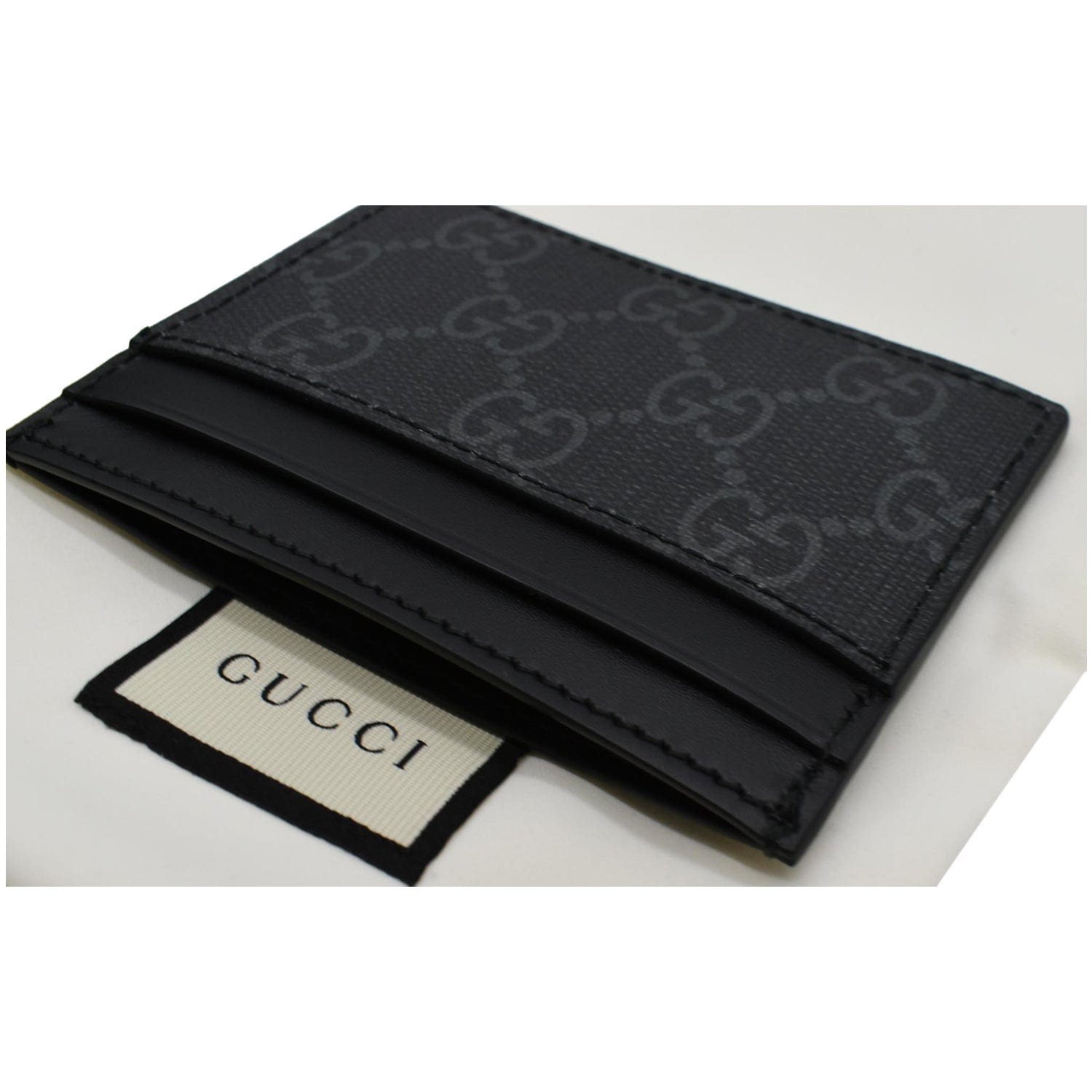 GUCCI Kingsnake Print GG Supreme Monogram  Case Black 451277