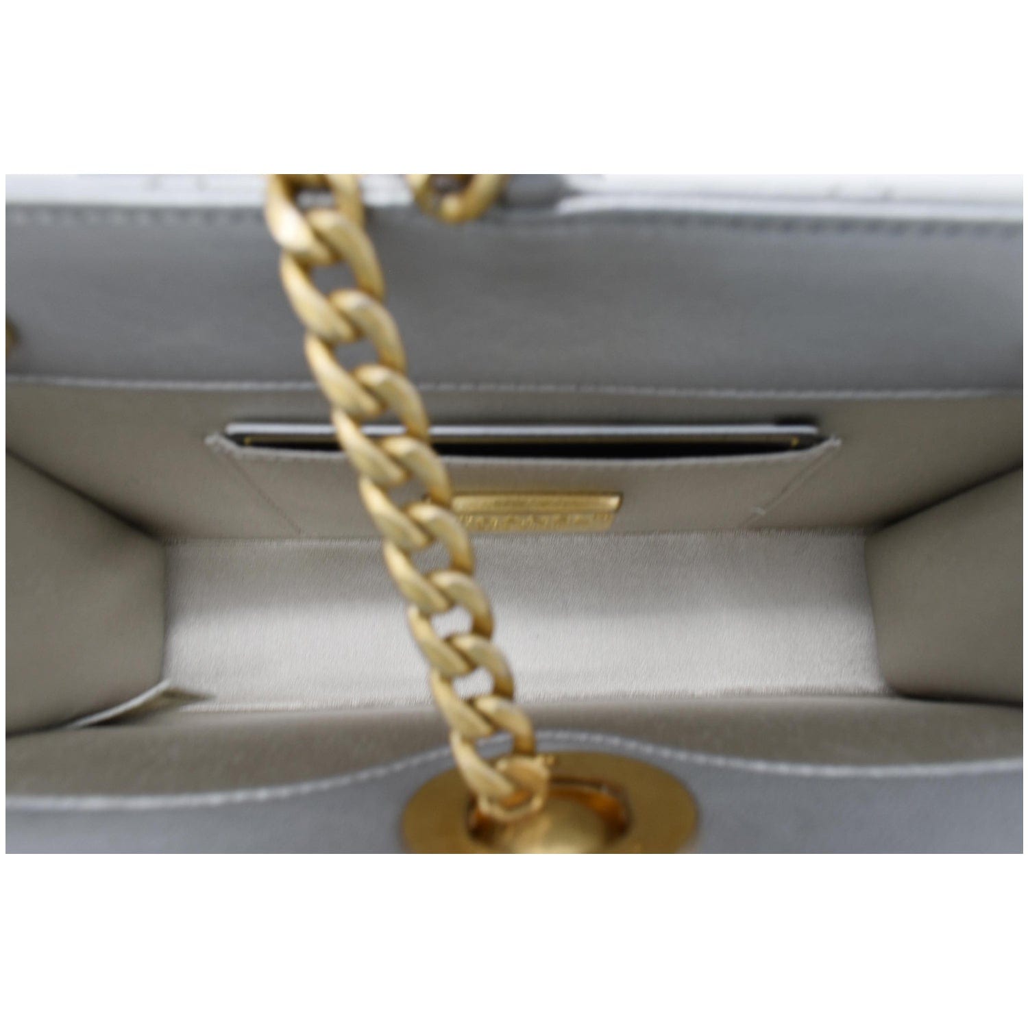 CHANEL By The Sea Quilted Lambskin Leather Clutch Wallet Metallic Silver
