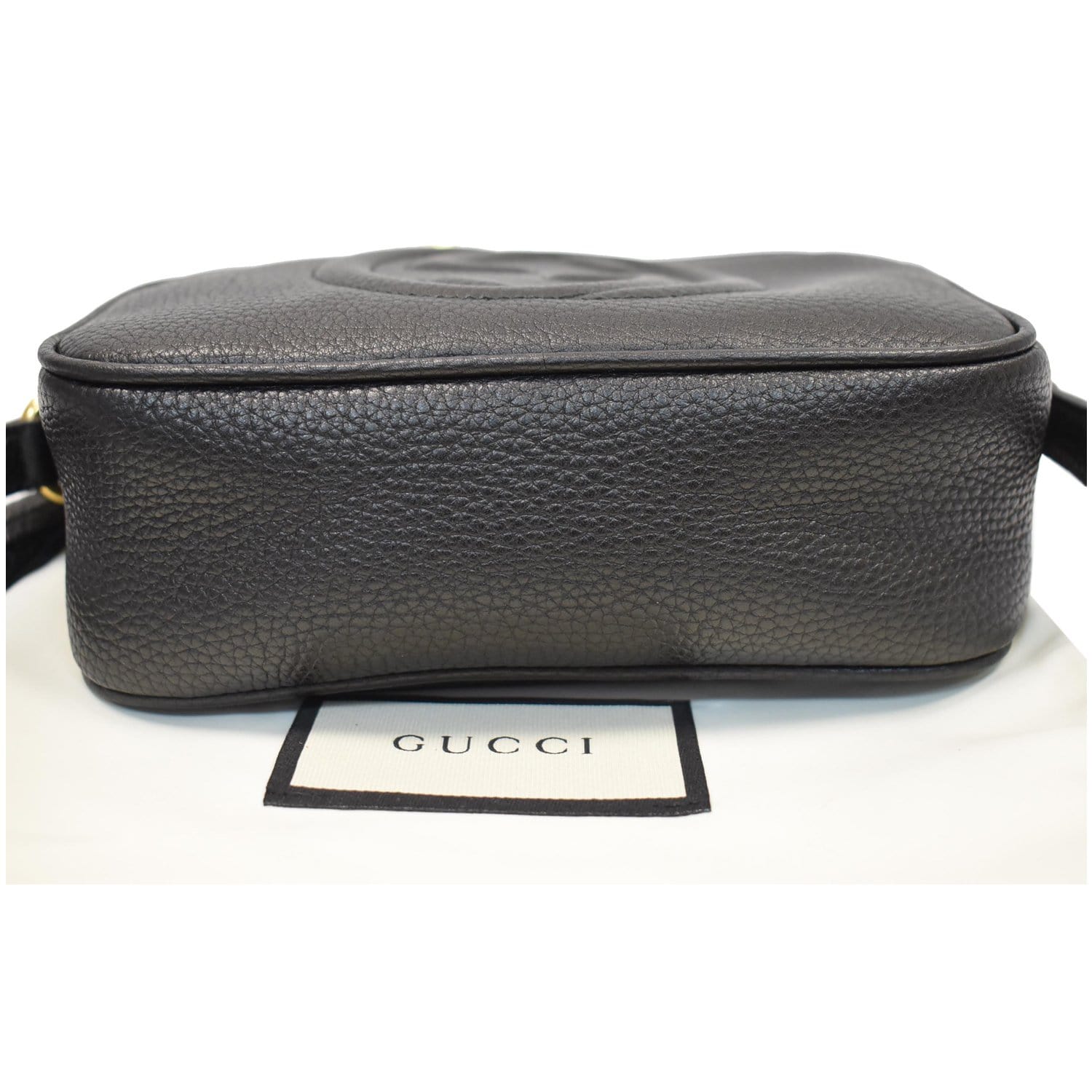 GUCCI Soho Disco Small Pebbled Leather Crossbody Bag Black 347994