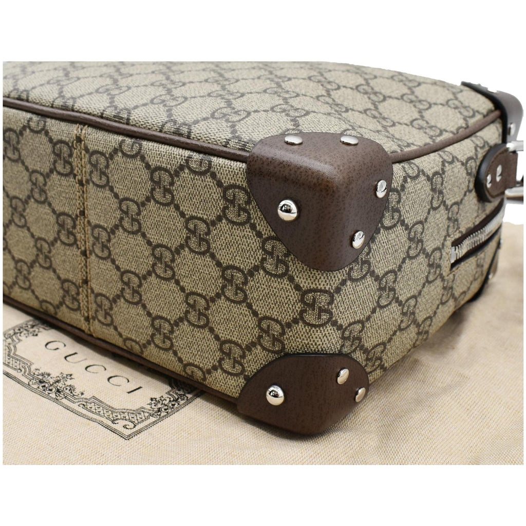 GUCCI GG Supreme Monogram Canvas Shoulder Bag Beige 626363