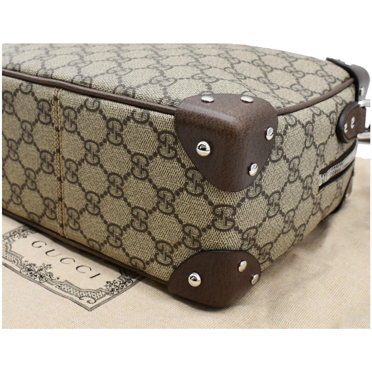 GUCCI GG Supreme Monogram Canvas Shoulder Bag Beige 626363