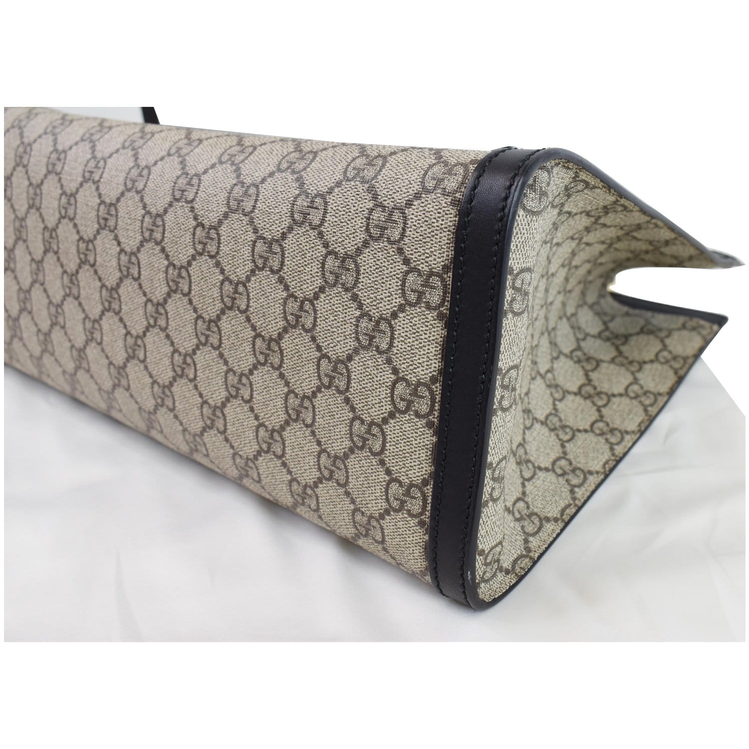 GUCCI Padlock Medium GG Supreme Canvas Shoulder Bag Beige 479197