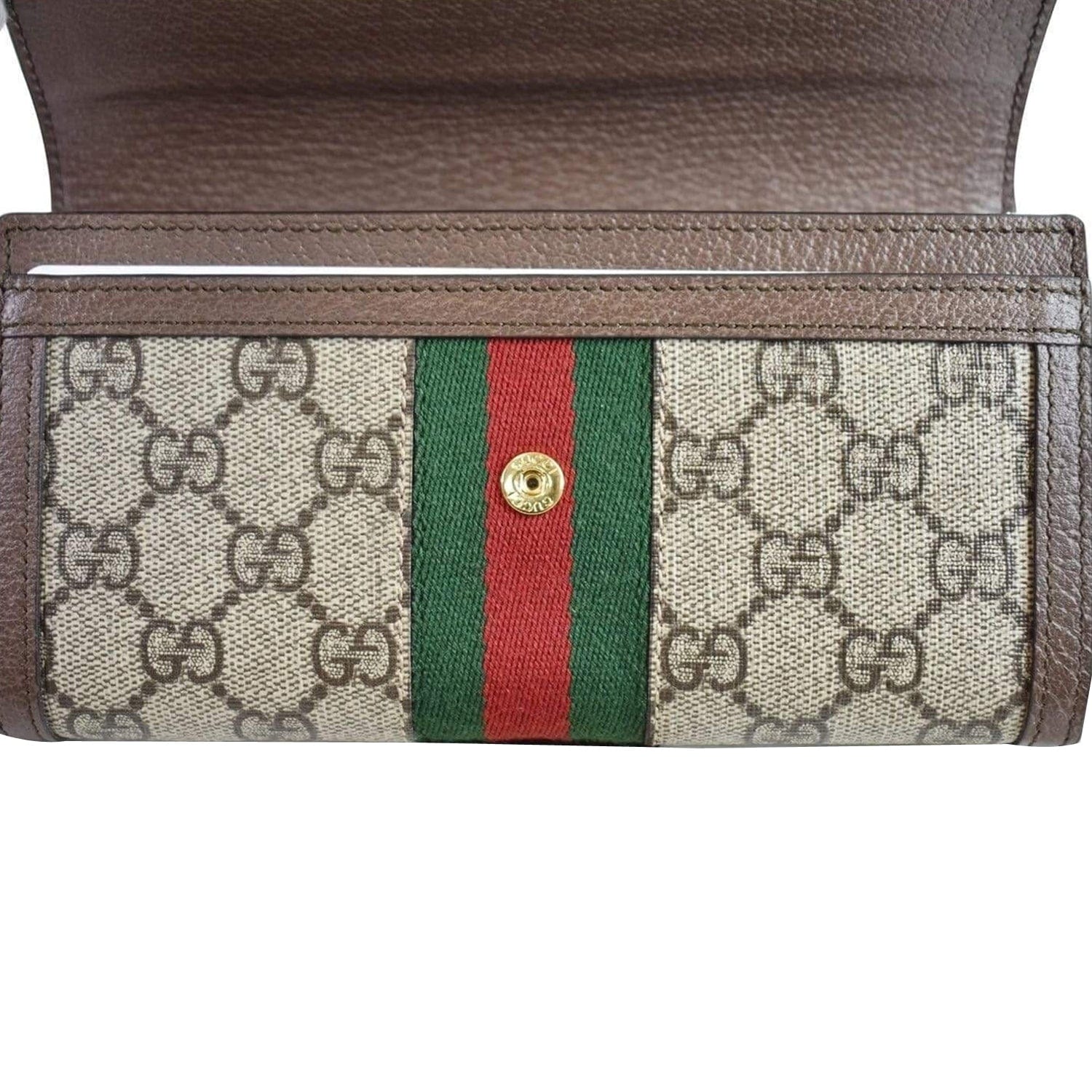 GUCCI Ophidia GG Continental Supreme Canvas Wallet Beige 523153