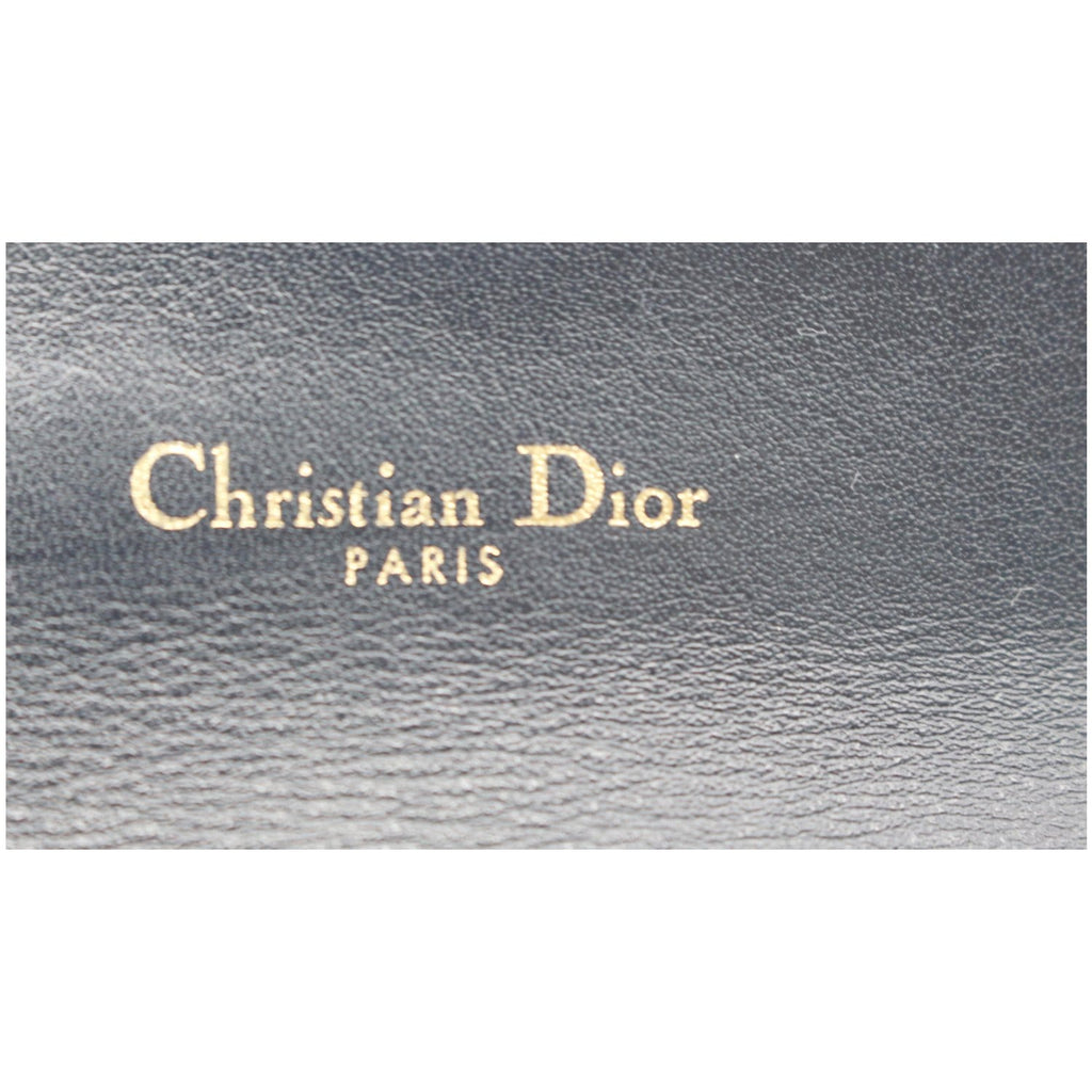 CHRISTIAN DIOR Saddle Flap Jacquard Canvas  Holder Beige