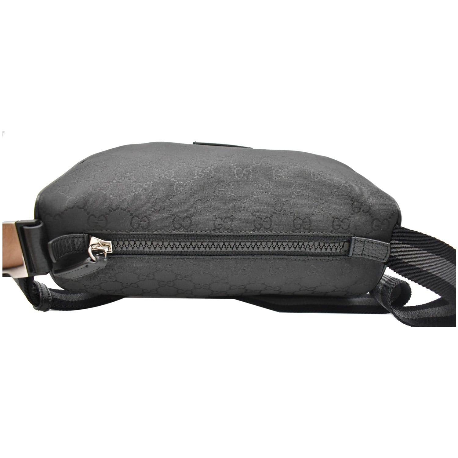 GUCCI GG Monogram Nylon Canvas Fanny Pack Belt Bag Black 449182