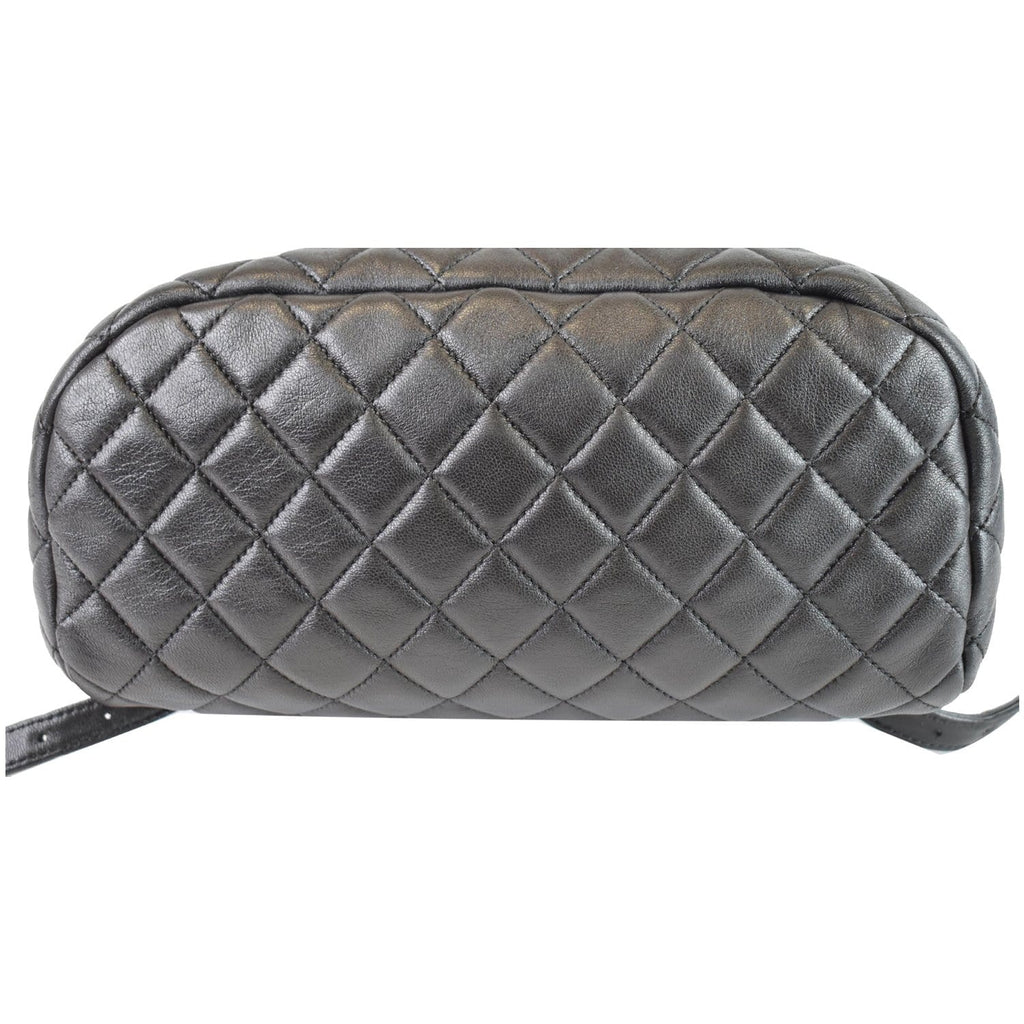 CHANEL Small Urban Spirit Quilted Lambskin Backpack Bag Black