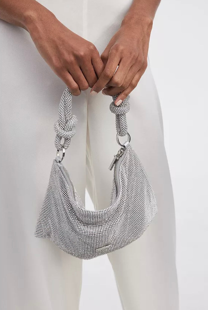 CULT GAIA HERA RHINESTONE KNOTTED EMBELLISHED HANDBAG