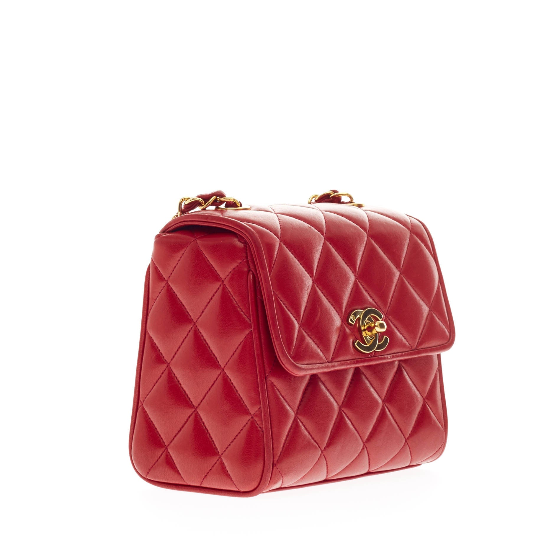 Vintage Crossbody Flap Bag Quilted Lambskin Extra Mini