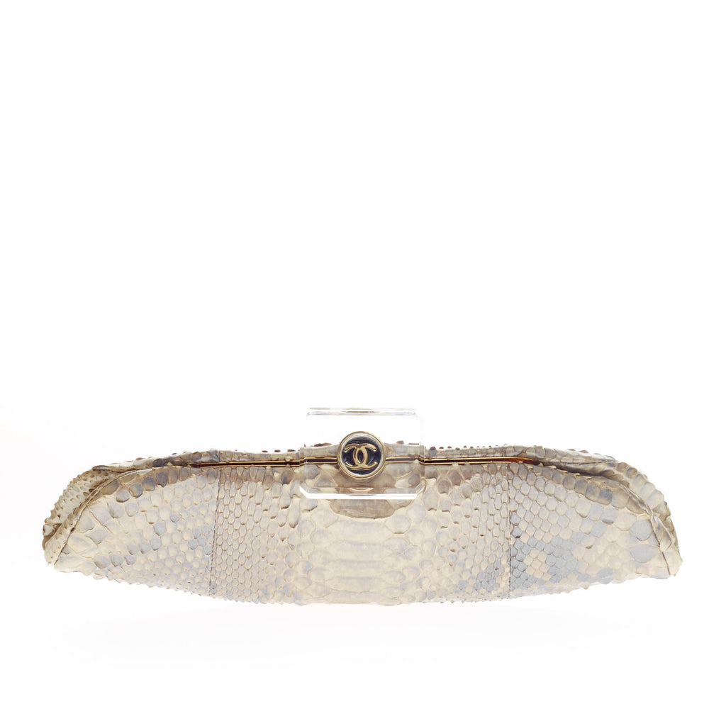 Bottle Top Evening Clutch Python