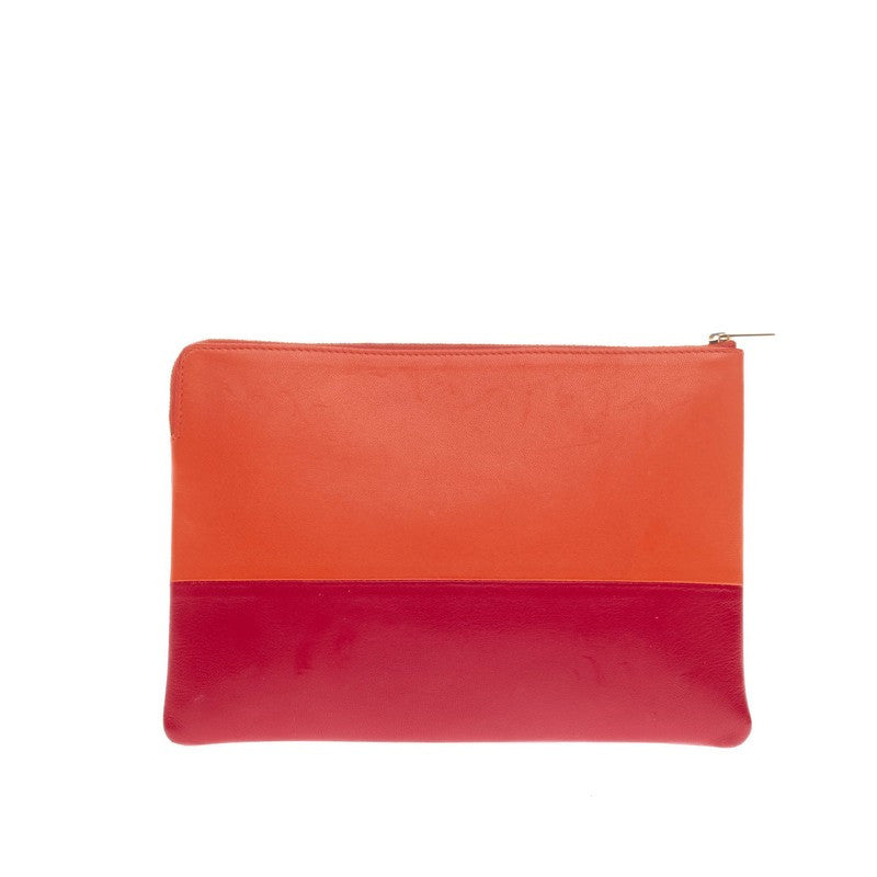 Bicolor Solo Clutch Leather