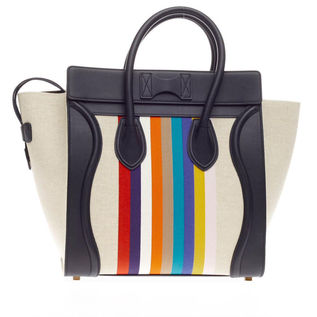 Luggage Handbag Canvas and Leather Mini
