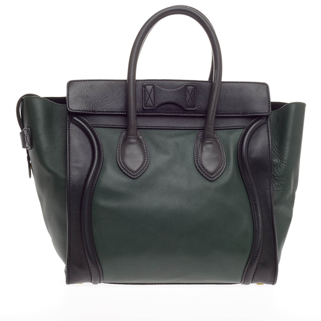 Tricolor Luggage Handbag Leather Mini