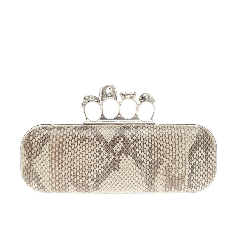 Knuckle Box Clutch Snakeskin Long