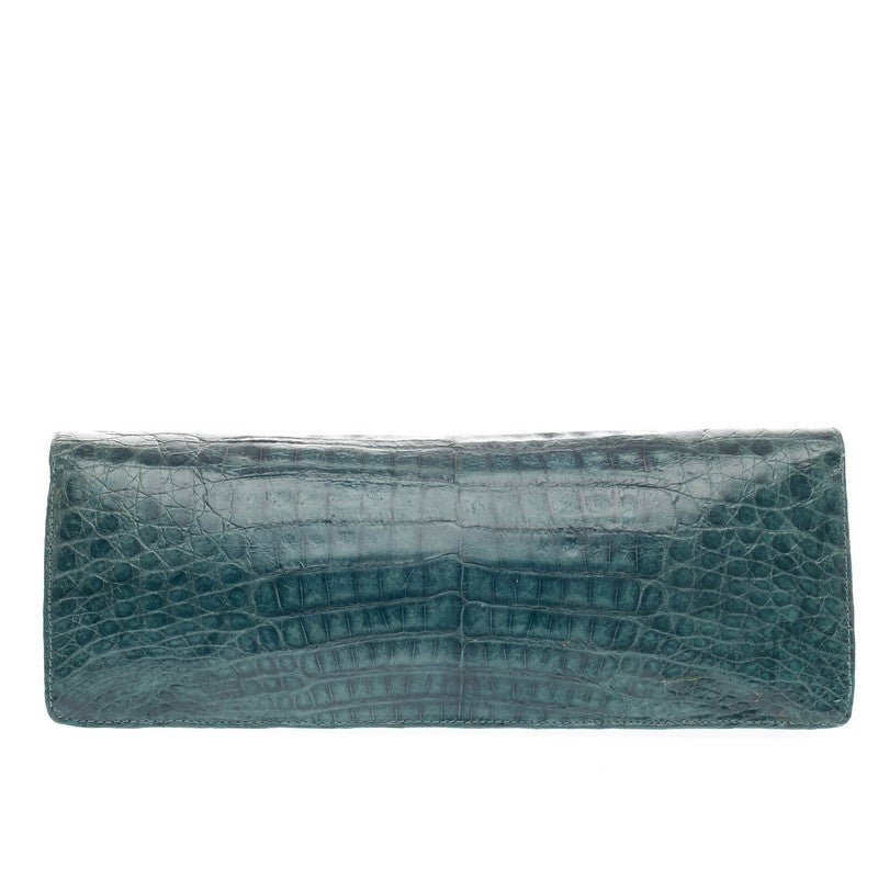 Convertible Double Flap Clutch Crocodile Long
