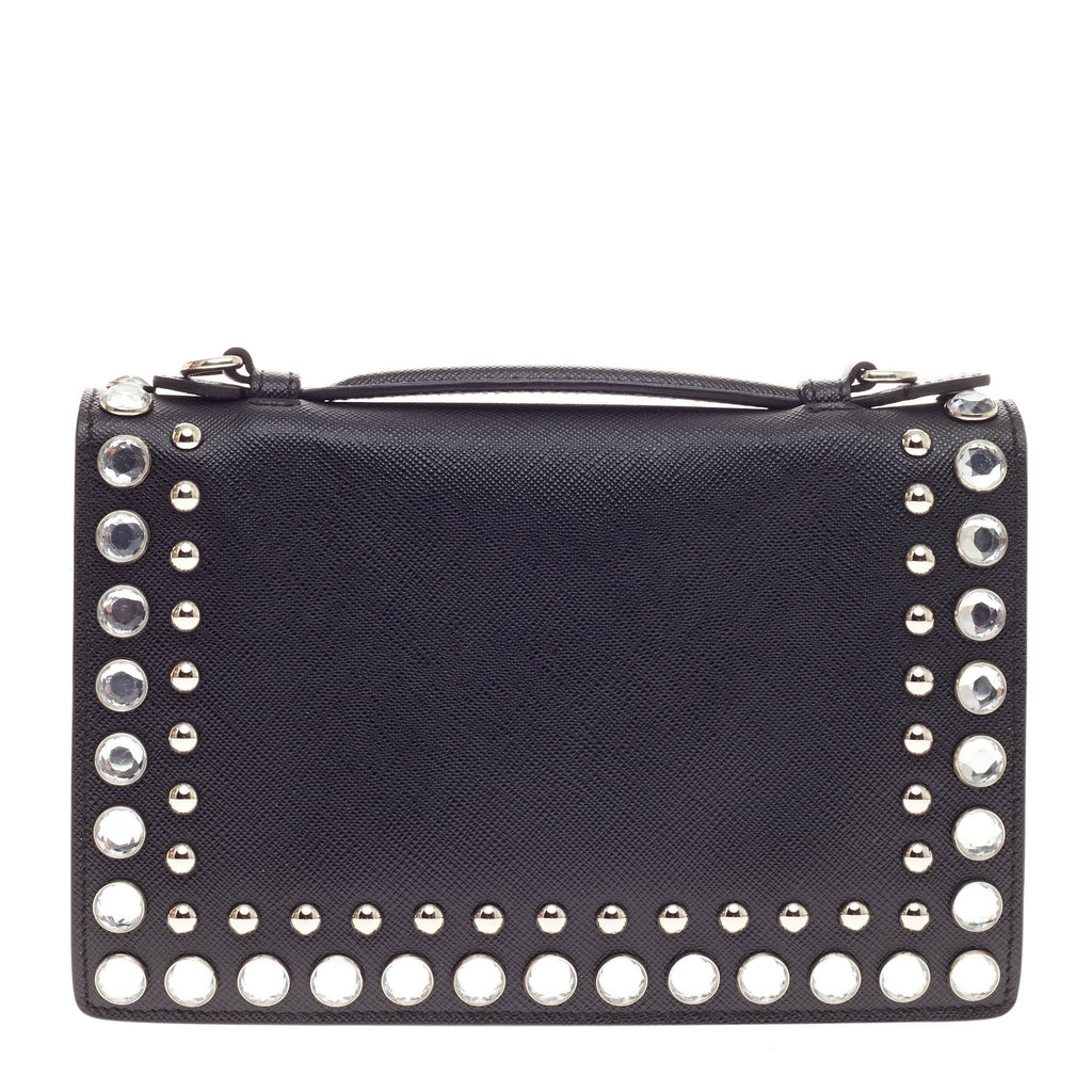 Convertible Sound Bag Studded Saffiano Leather Mini