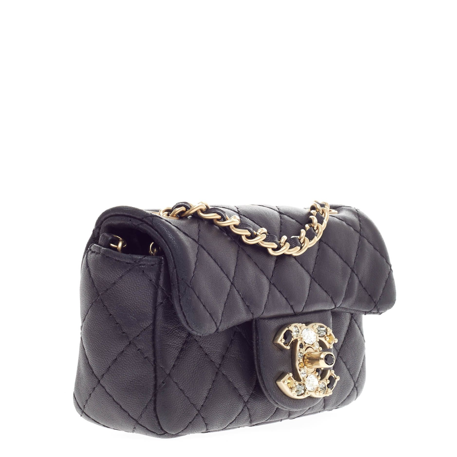 Precious Jewel Flap Bag Quilted Lambskin Extra Mini