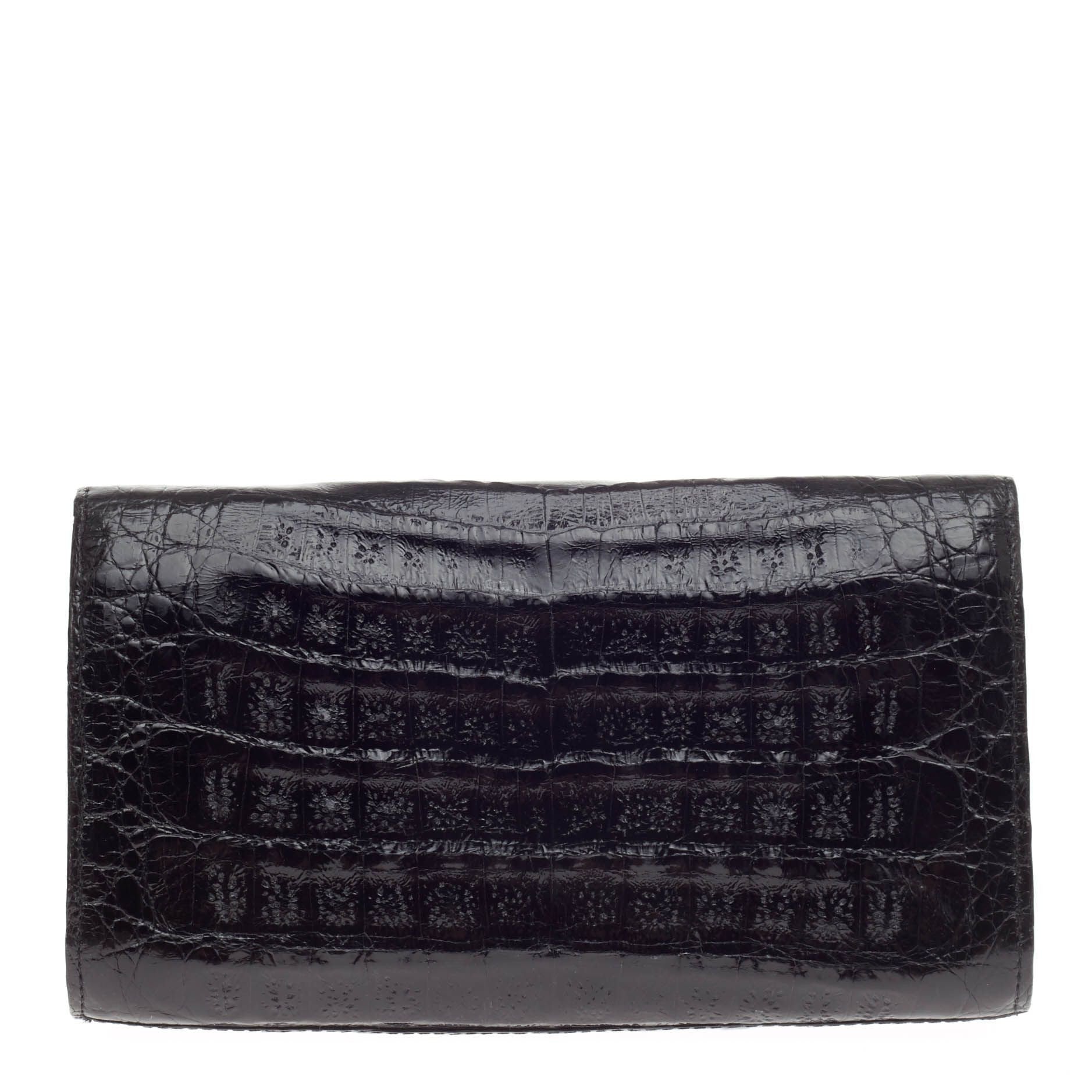 Flap Clutch Crocodile Small