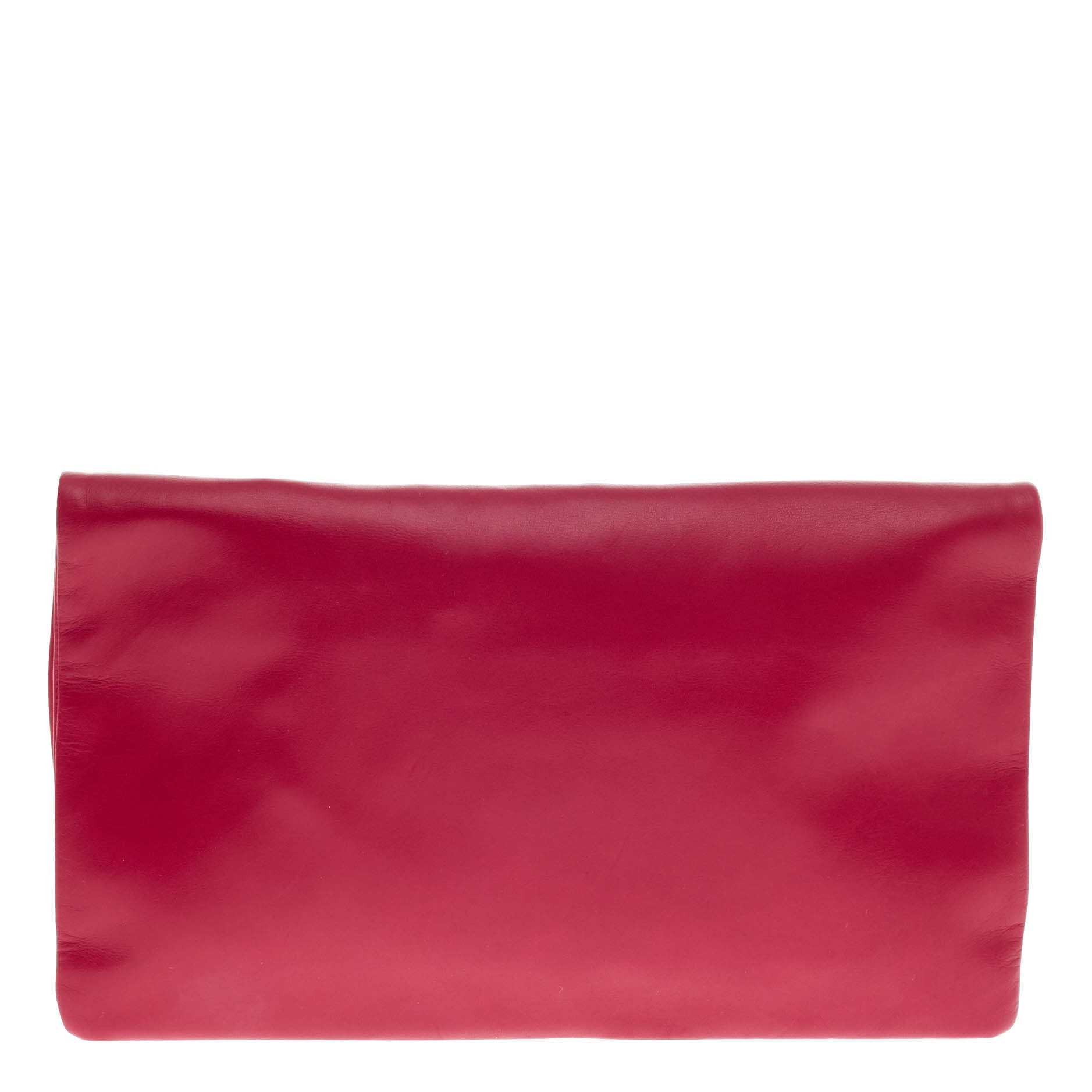Letters Fold Over Clutch Leather