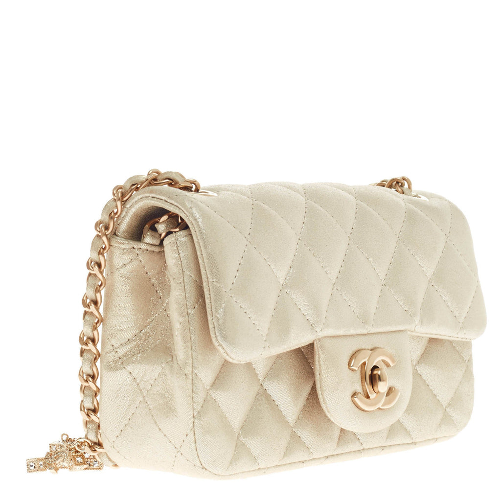 Crystal Dice Flap Bag Quilted Iridescent Calfskin Extra Mini