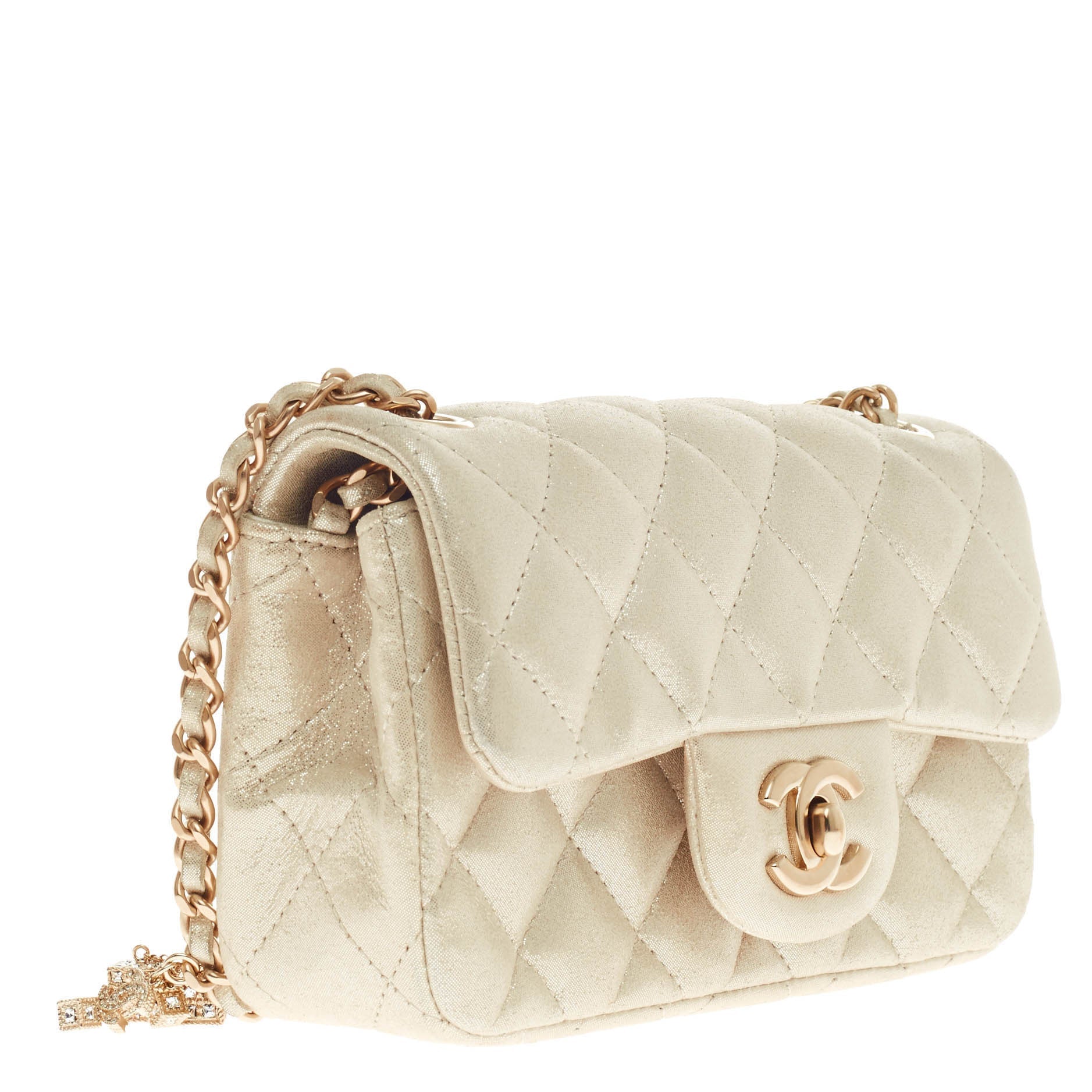 Crystal Dice Flap Bag Quilted Iridescent Calfskin Extra Mini