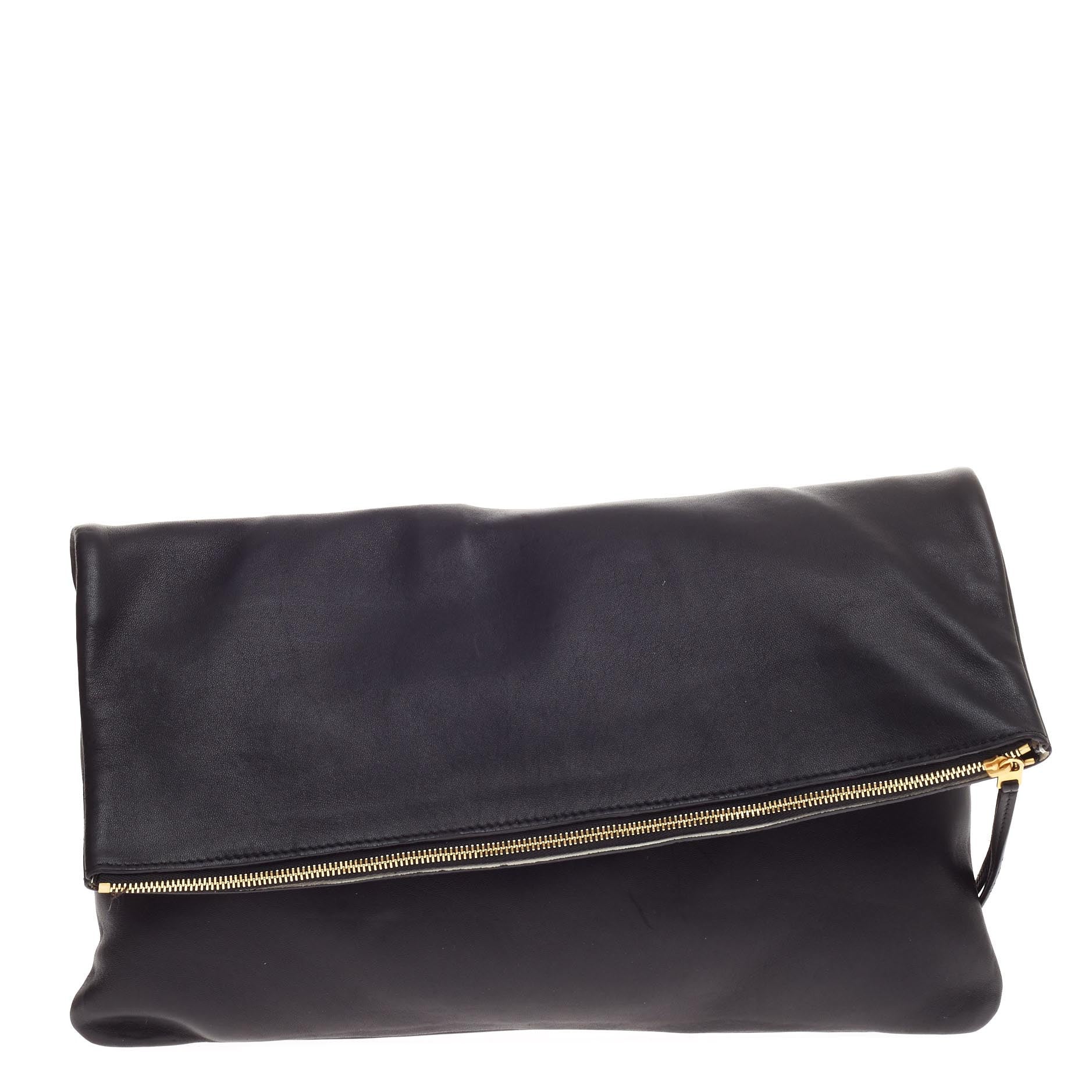 Eyelet Clutch Leather