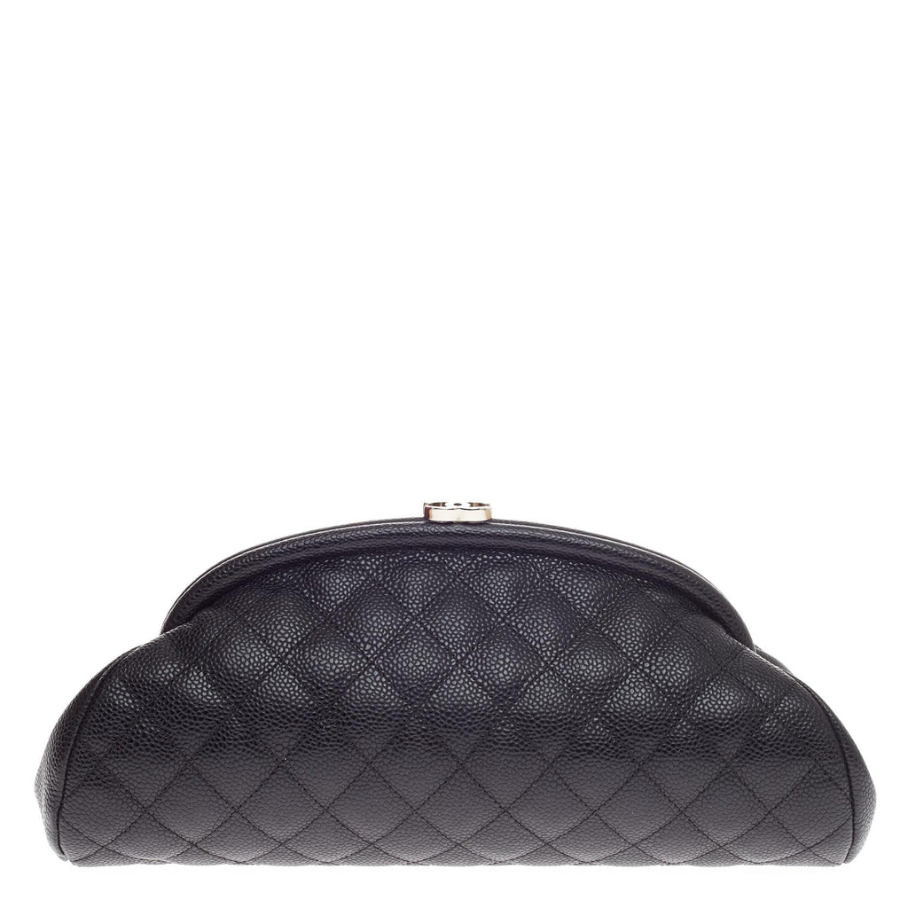 Timeless Clutch Quilted Caviar