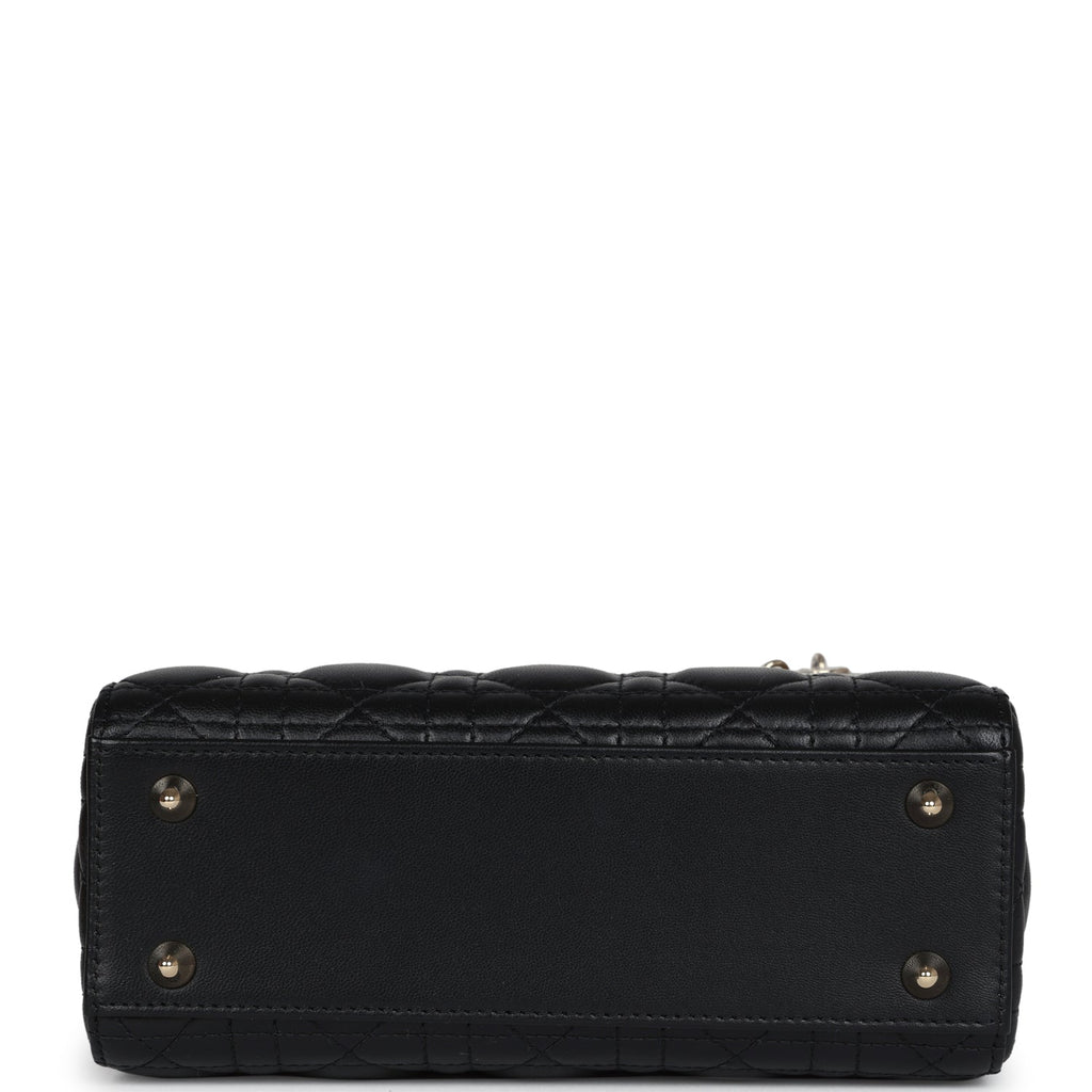Christian Dior Small Lady Dior "My ABCDior" Bag Black Cannage Lambskin Light Gold Hardware