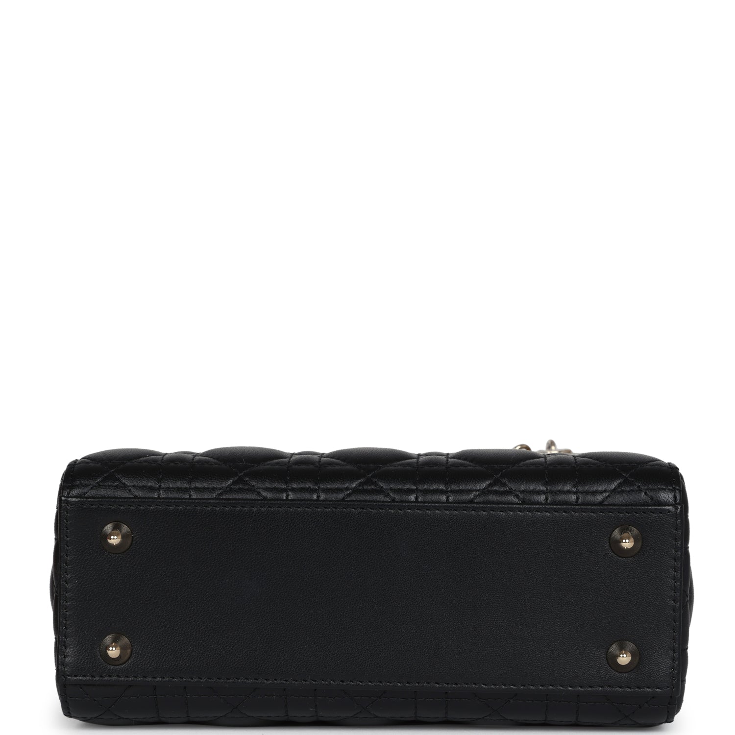 Christian Dior Small Lady Dior "My ABCDior" Bag Black Cannage Lambskin Light Gold Hardware