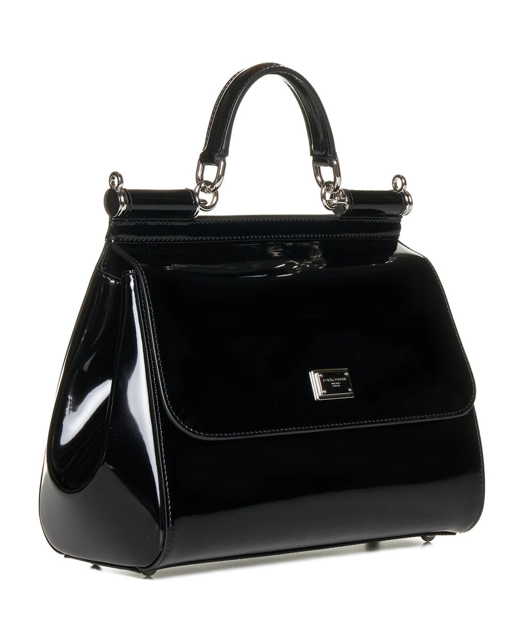 D & G POLISHED CALFSKIN LARGE SICILY BAG