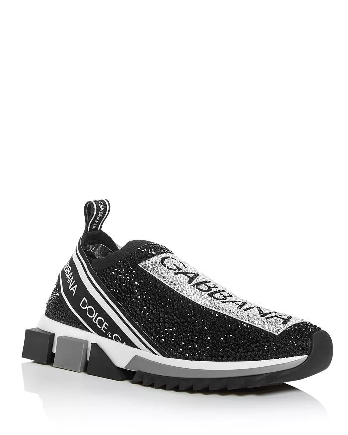 DOLCE & GABBANA SORRENTO CRYSTAL SLIP ON SNEAKERS